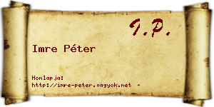 Imre Péter névjegykártya